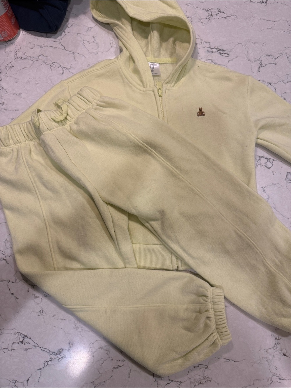 GAP Kids Hooded Zip Sweatshirt & Joggers Set - Pale Yellow
